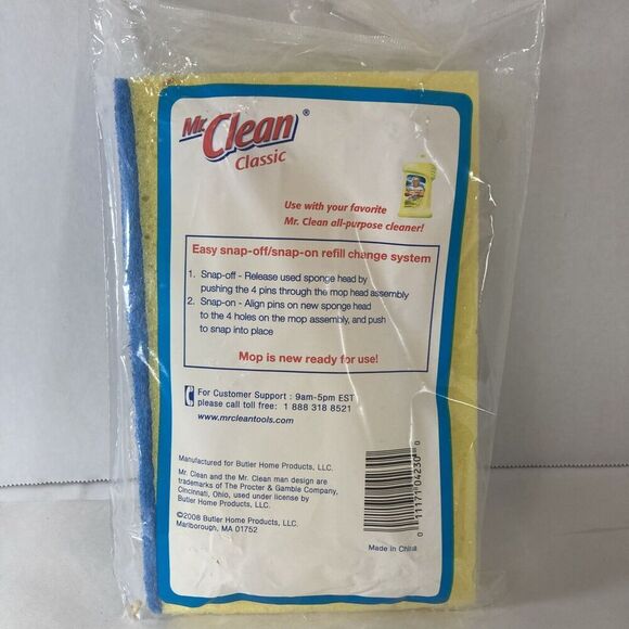 Mr Clean Classic Sponge Mop Replacement Scrubber Refill NEW 2008 Butler Home - Picture 4 of 8